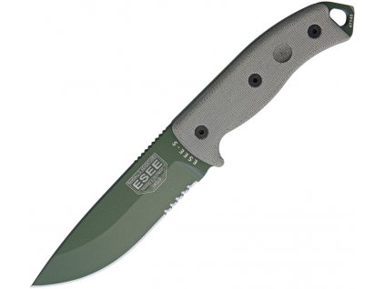 ESEE Serrated ODGreen Model 5 Micarta Bez Pouzdra