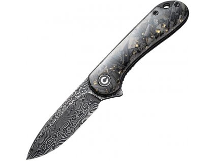 Civivi Elementum Damascus Gold Carbon C907CDS-1