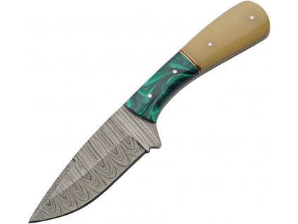 Damascus Skinner Camel Bone Green