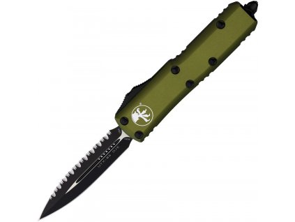 microtech utx 85 od green black dagger serrated