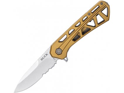 buck trace stonewash serrated bronze aluminum