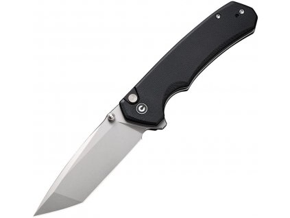 civivi button lock brazen stonewash sandvik tanto black g10