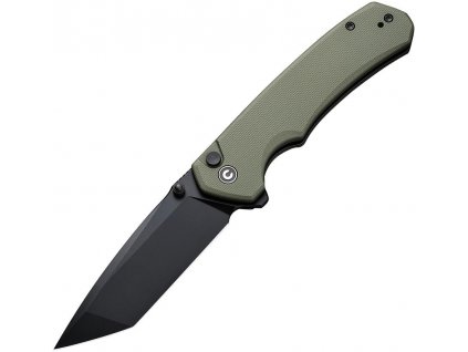 civivi button lock brazen black sandvik tanto green g10