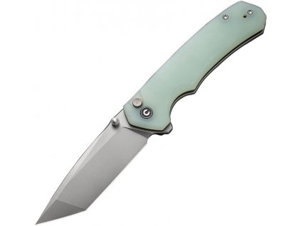 civivi button lock brazen stonewash sandvik tanto jade g10