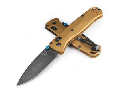 benchmade bugout burnt brass aluminum 1