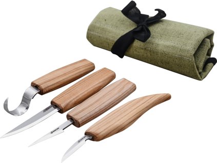 BEAVERCRAFT Basic Wood Carving Knives Set in Tool Roll
