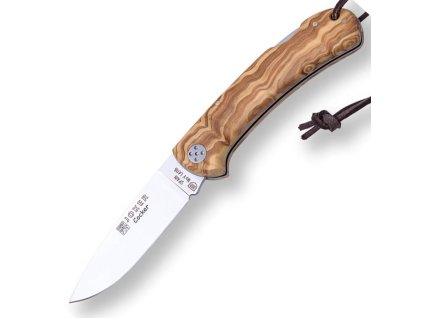 olive wood scales 9 cm ss blade length gut hook joker coker hunting folding knife