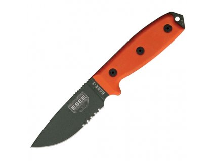 ESEE Serrated Green Model 3 Orange G10 Bez Pouzdra