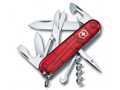 Swiss Army knife CLIMBER červená transparent  1.3703.T