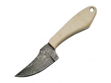 Damascus Fixed Blade Skinner Bone