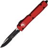 microtech ultratech red black half serrated