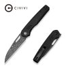civivi guile front flipper thumb hole knife black canvas micarta handle 325 damascus blade c24062b ds1 9203441 700x