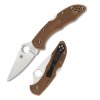 Spyderco Delica 4 Brown FRN Lightweight FlatGround