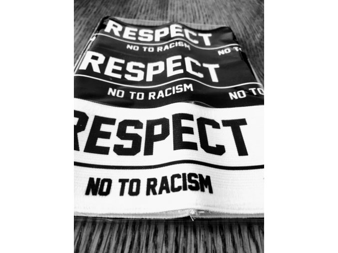 kapitánská páska RESPECT no to racism černá a bílá