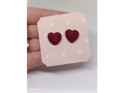 CUKROVÁ SRDÍČKA  velké -  náušnice pecky