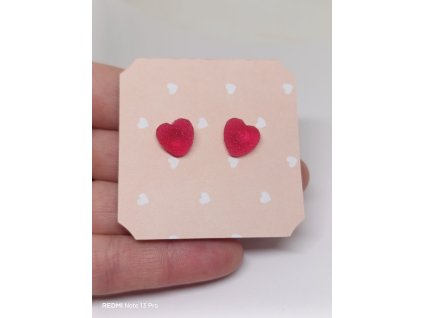 CUKROVÁ SRDÍČKA  střední -  náušnice pecky