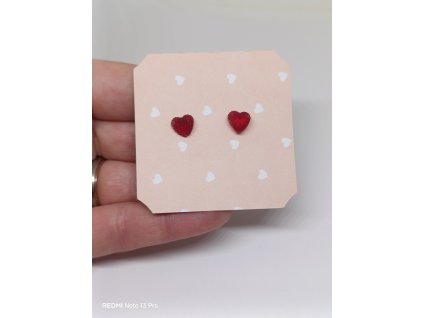 CUKROVÁ SRDÍČKA malé -  náušnice pecky