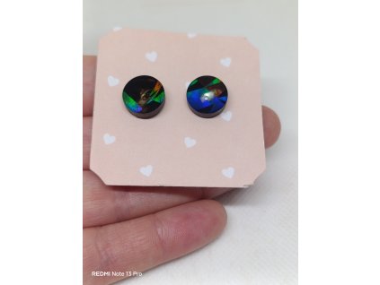 holografická kolečka - náušnice pecky