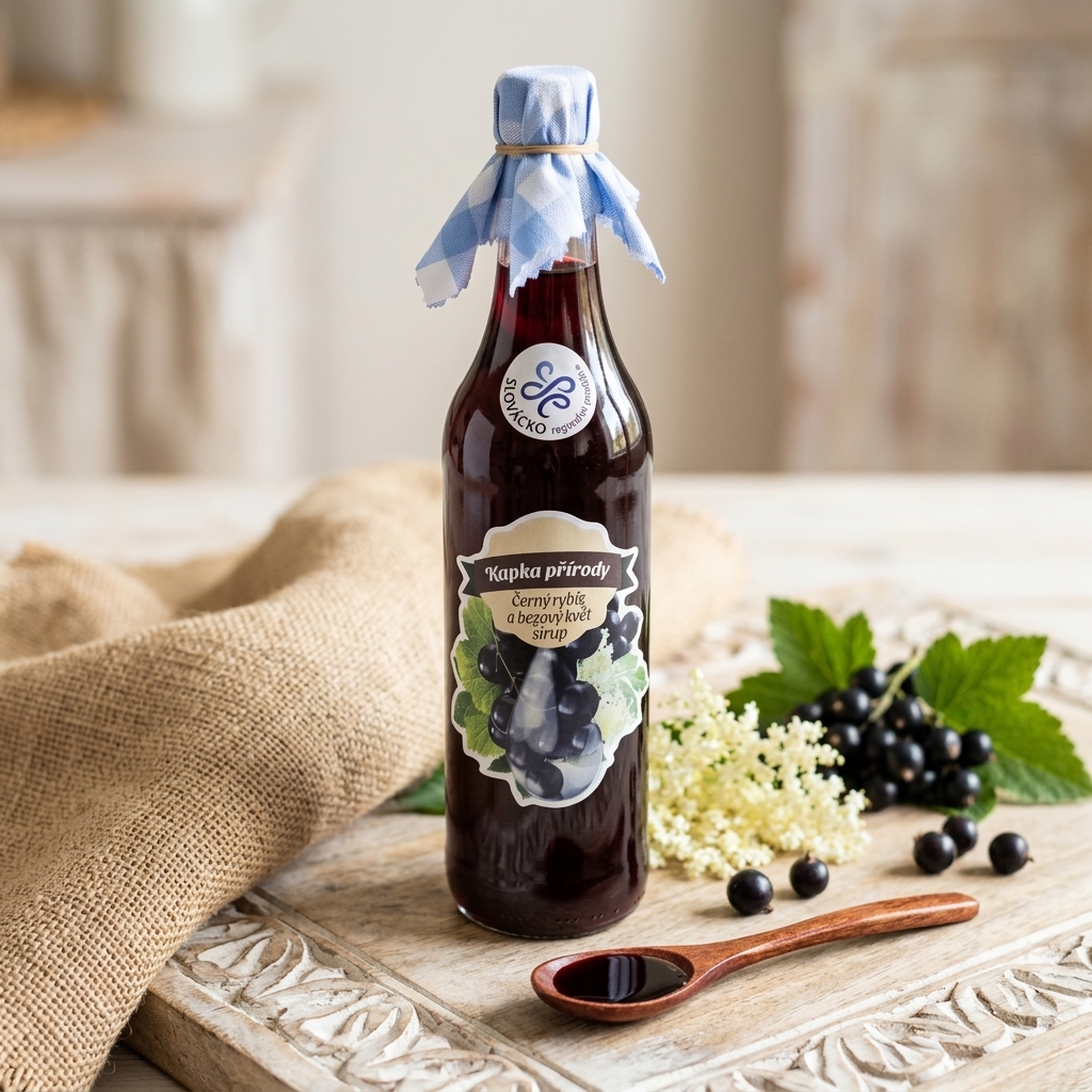 Kapka Přírody Sirup černý rybíz s bezovým květem Objem láhve: 0,2 l