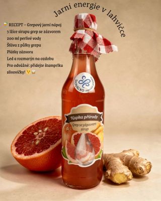 🍊 Sirup z červeného grepu se zázvorem – pro ty, kteří milují výrazné chutě! Červený grep je jednou z mála surovin, která...