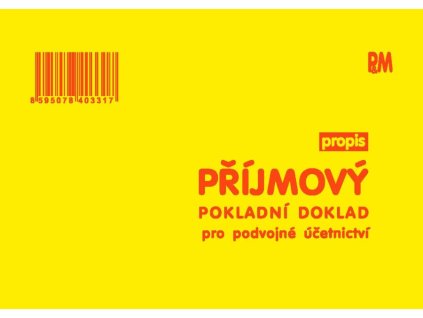 Příjmový pokladní doklad pro podvojné účetnictví plátce A6 propis 331