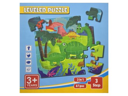 Magnetické puzzle -3ks DINO PK160-12