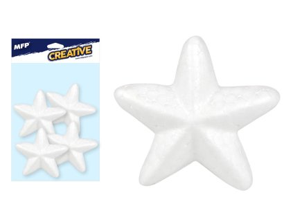 Polystyren hvězda 8cm 4ks