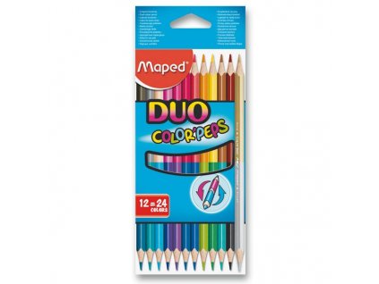 Pastelky trojhranné Maped Duo Color'Peps, různý počet barev (Popis 24 pastelek = 48 barev)