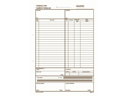 Dodací list A4 daňový doklad samopropisovací, MSK 24