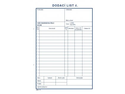 Dodací list A5, MSK 11