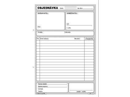 Objednávka A5 samopropisovací, MSK 2