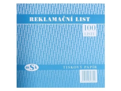 Reklamační list 2/3 A4, MSK 380