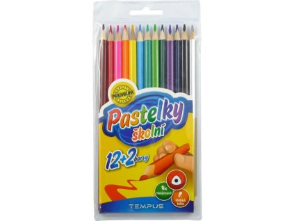 Pastelky Tempus trojhranné 12 + 2 barvy