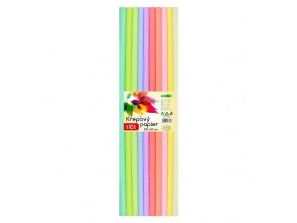 krepovy papir junior sada pastel 10 ks 50x200 cm