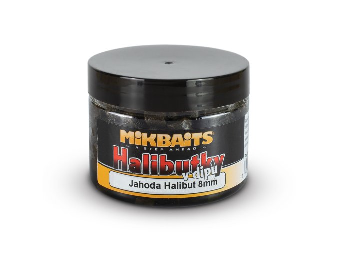 Mikbaits Halibutky v dipu 150ml - Jahoda Halibut 8mm