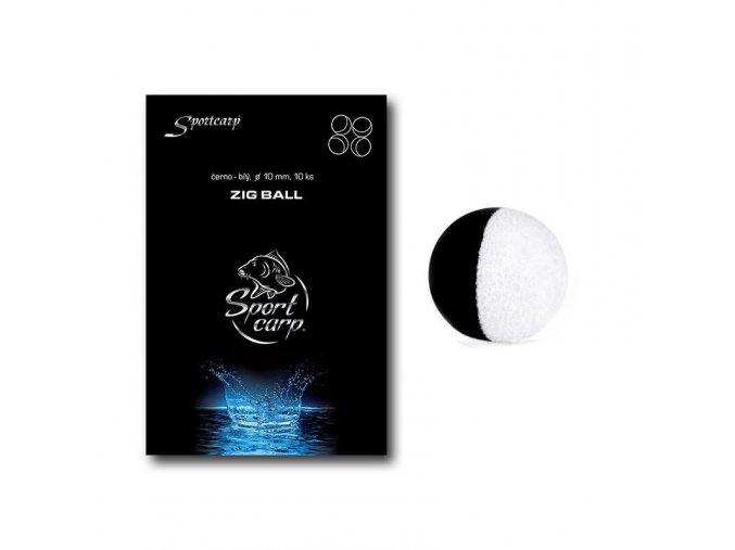 Sportcarp plovoucí pěnové nástrahy Zig Balls černo-bílé 10 mm 10 ks