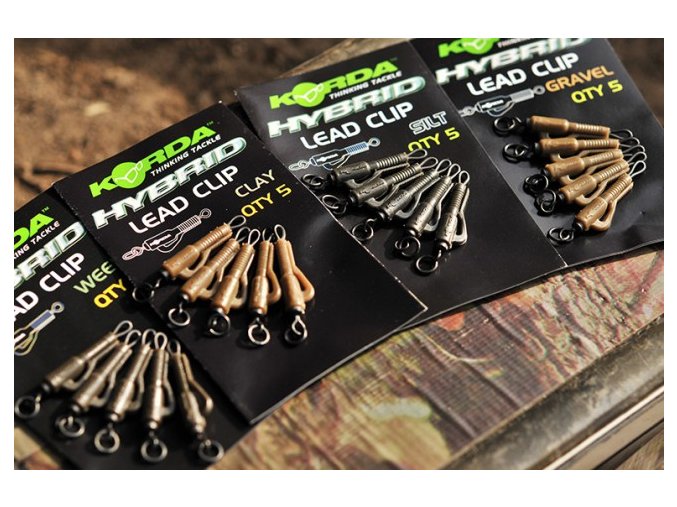 Korda závěsky na olovo Hybrid Lead Clips Weed