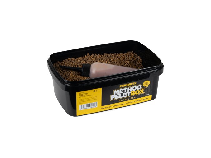 Mikbaits Method pelet box 400g + 120ml Activator - Pampeliška