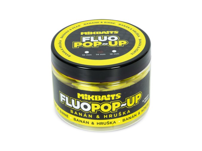 Mikbaits Plovoucí fluo boilie 150ml - Banán Hruška 14mm