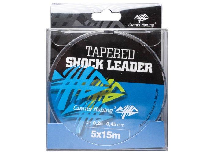 Giants fishing Ujímaný šokový vlasec Tapered Shock Leader 5 x 15 m / 0,25 - 0,45 mm