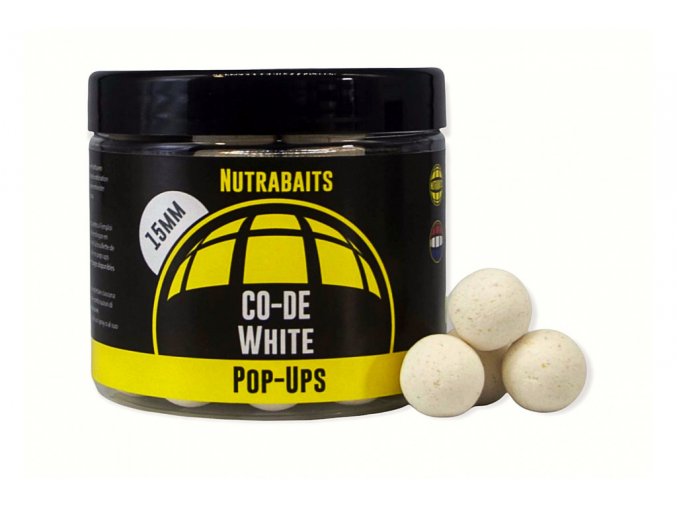 Nutrabaits plovoucí boilies pop-up - CO-DE Whites 15mm