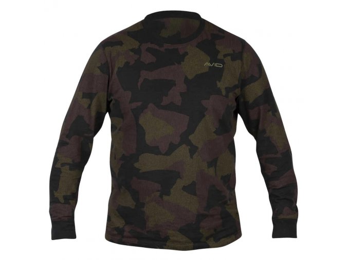 Avid Carp Triko s Dlouhým Rukávem Distortion Camo Lite T-Shirt Long Sleeve