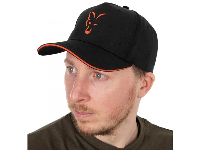 fox ksiltovka collection baseball cap black orange (1)