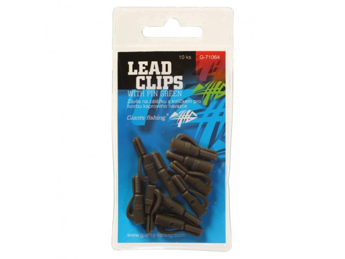 Giants fishing Závěs na zátěžku Lead clips with pin Green/10pc