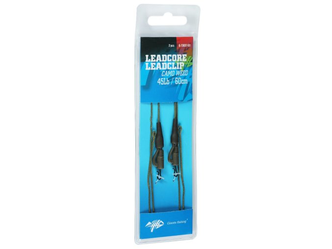 Giants fishing Montáž s olověnou šňůrkou Leadcore 45Lb Leadclip (2ks) 60cm