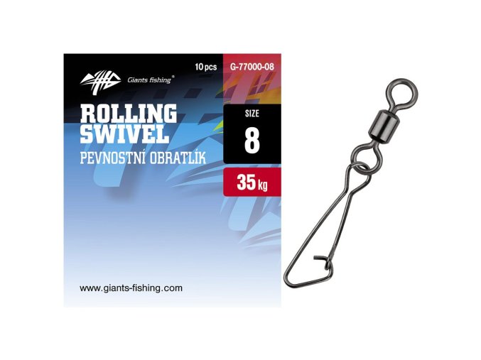 Giants fishing Pev. obratlík s karabinkou Rolling Swivel with Hooked Snap 10ks (Varianta vel.02 (39kg))