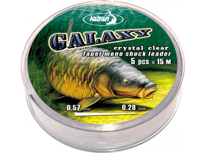 Katran ujímaný vlasec Galaxy mono shock leader 15 m x 5