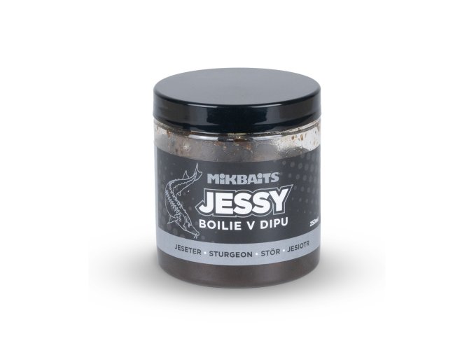Mikbaits Jessy jeseter řada - Jessy 20mm boilie v dipu 250ml