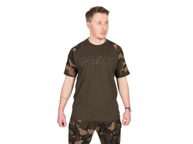 fox tricko khaki camo outline t shirt
