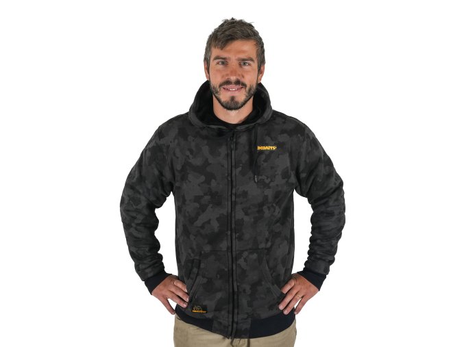 Mikbaits mikiny - Bunda se zipem Black Camou Sherpa černá 4XL